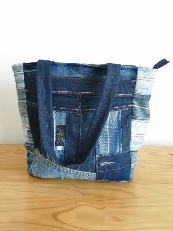 Denim Patch Tote Bag