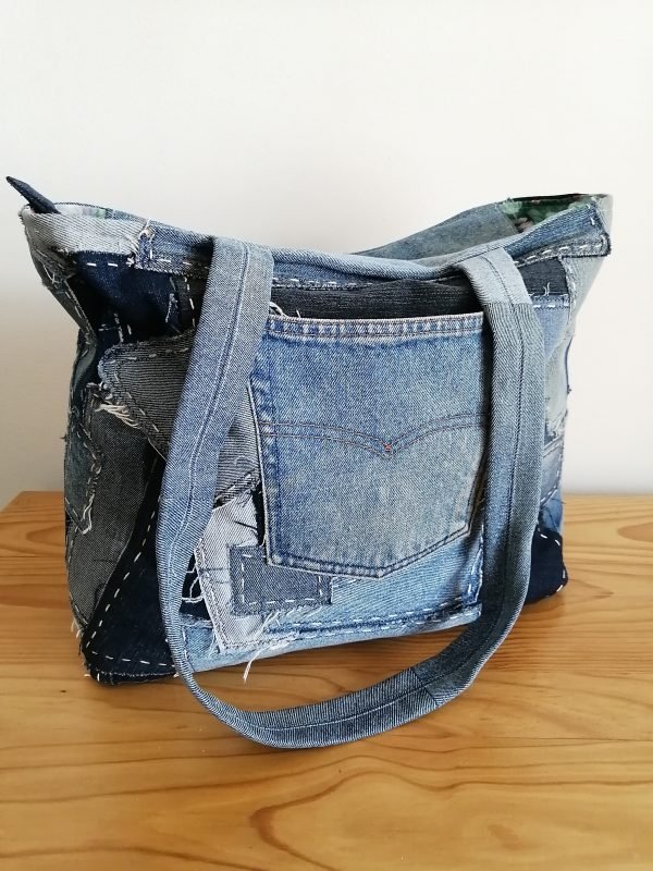 Denim Patch Tote Bag - Image 2