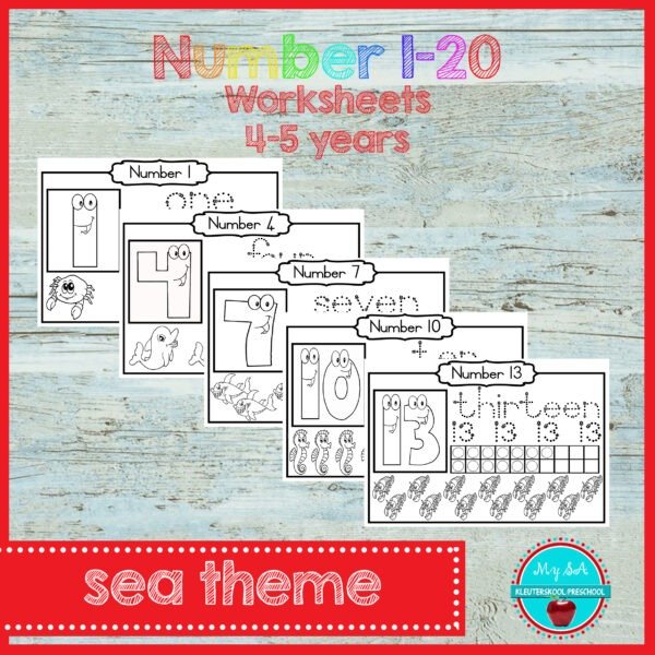 Numbers 1-20 Sea theme