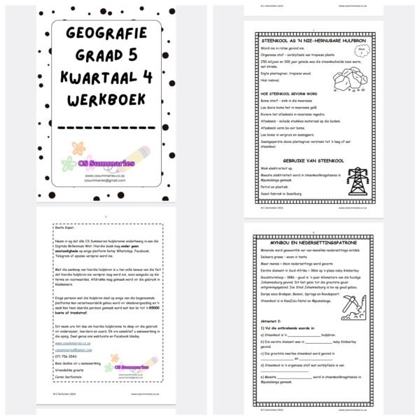 Geografie Graad 5 Kwartaal 4 Werkboek - Image 2