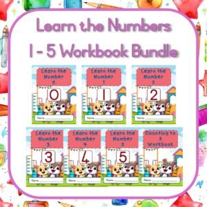 Learn the Numbers 1 – 5 Workbook Bundle