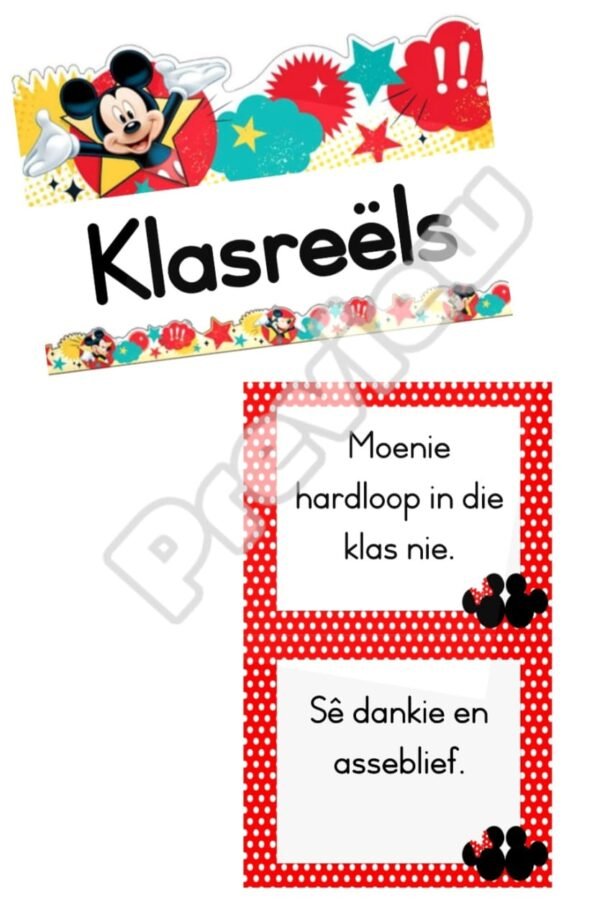 Mickey Mouse Klaskamer Pakket (Afrikaans)
