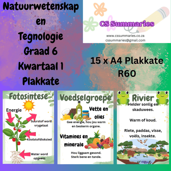 Natuurwetenskap en Tegnologie Graad 6 Kwartaal 1 Plakkate