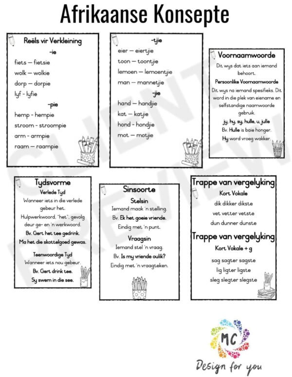 X20 Afrikaanse Konsepte (Swart en Wit) - Image 3