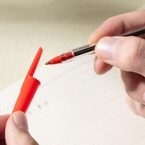 Ballpoint Pen Clear Barrel 1mm Red