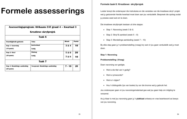 Afrikaans Huistaal Graad 4: Kwartaal 3 - Kreatiewe skryfprojek - Image 5