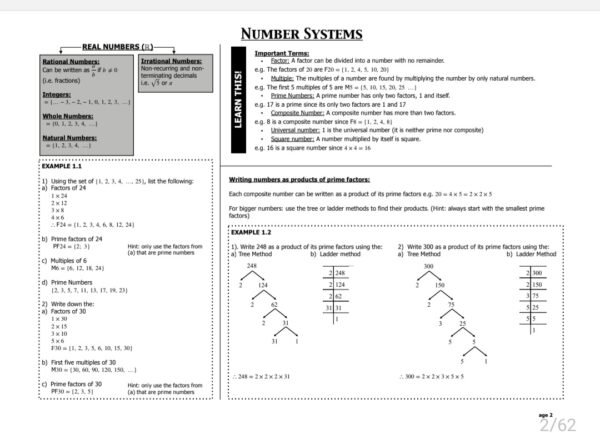 Grade 8 Mathematics Revision Paper 1 and 2 - Image 2