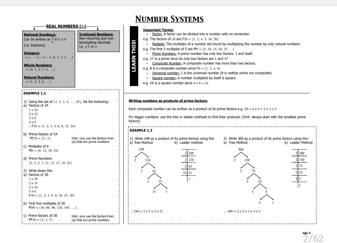 Grade 8 Mathematics Revision Paper 1 and 2 - Image 2