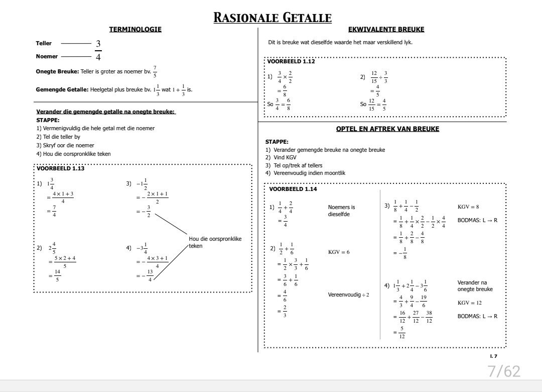 Graad 8 Wiskunde Hersiening Vraestel 1 en 2 - Image 3