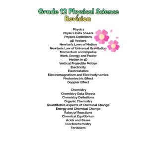 Grade 12 Physical Science Revision ( Physics and Chemistry)
