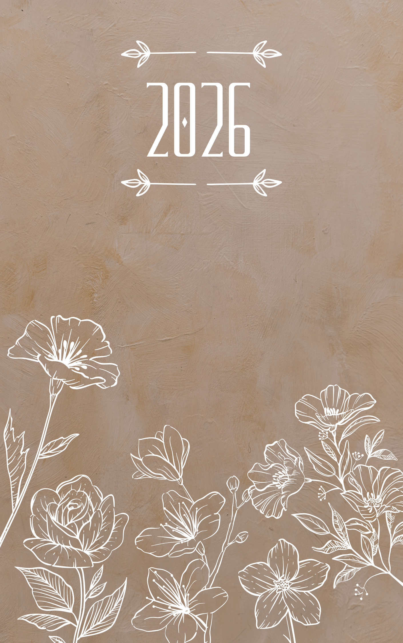 2026 Bruin Blomme Onderwyser Beplanner