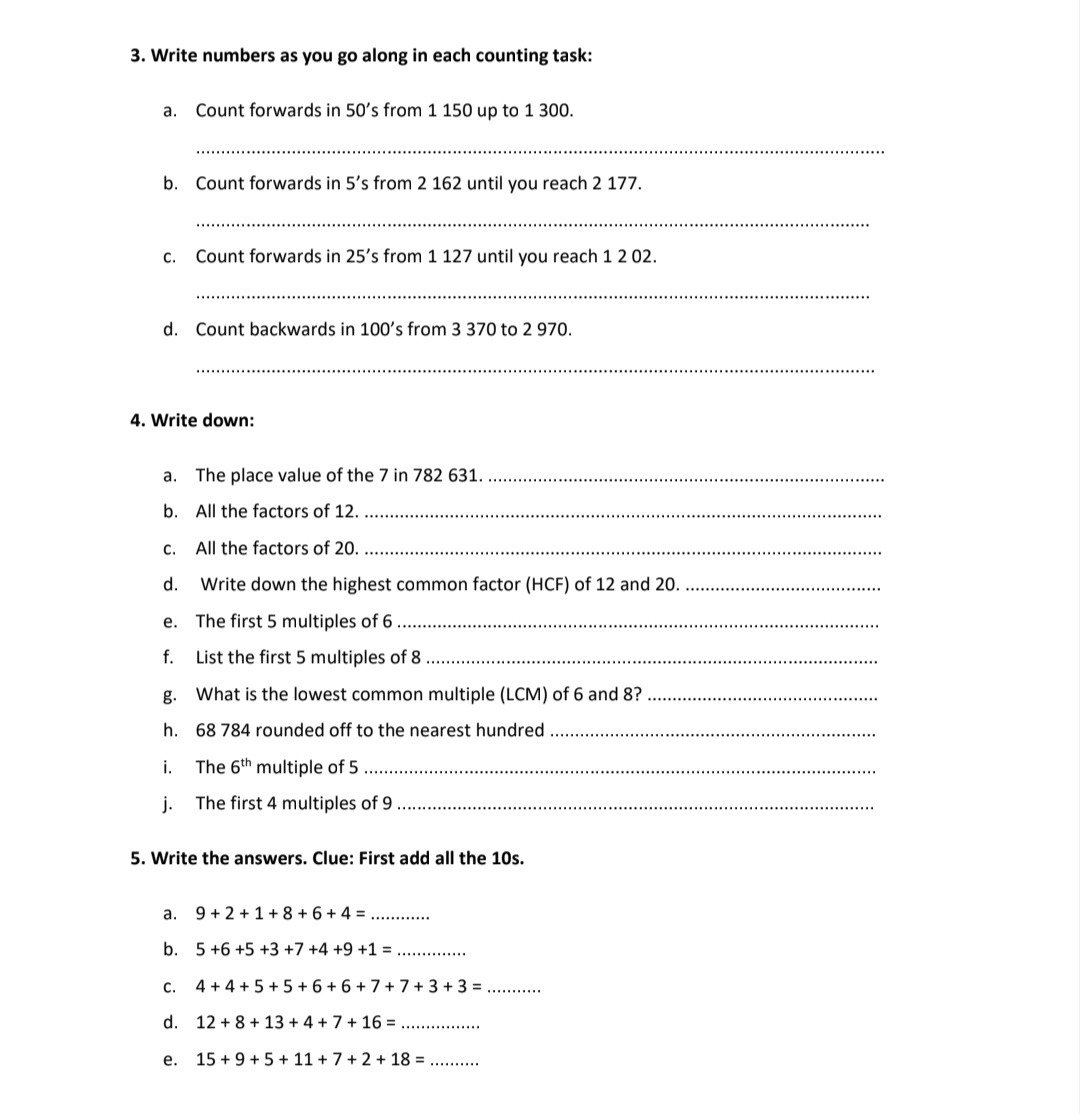 Grade 5 Mathematics Term 1 + 2 Revision - Image 2