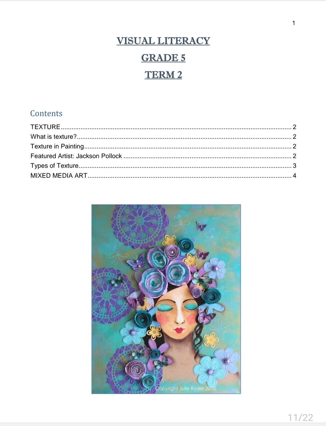 Grade 5 Visual Arts Summary - Image 7