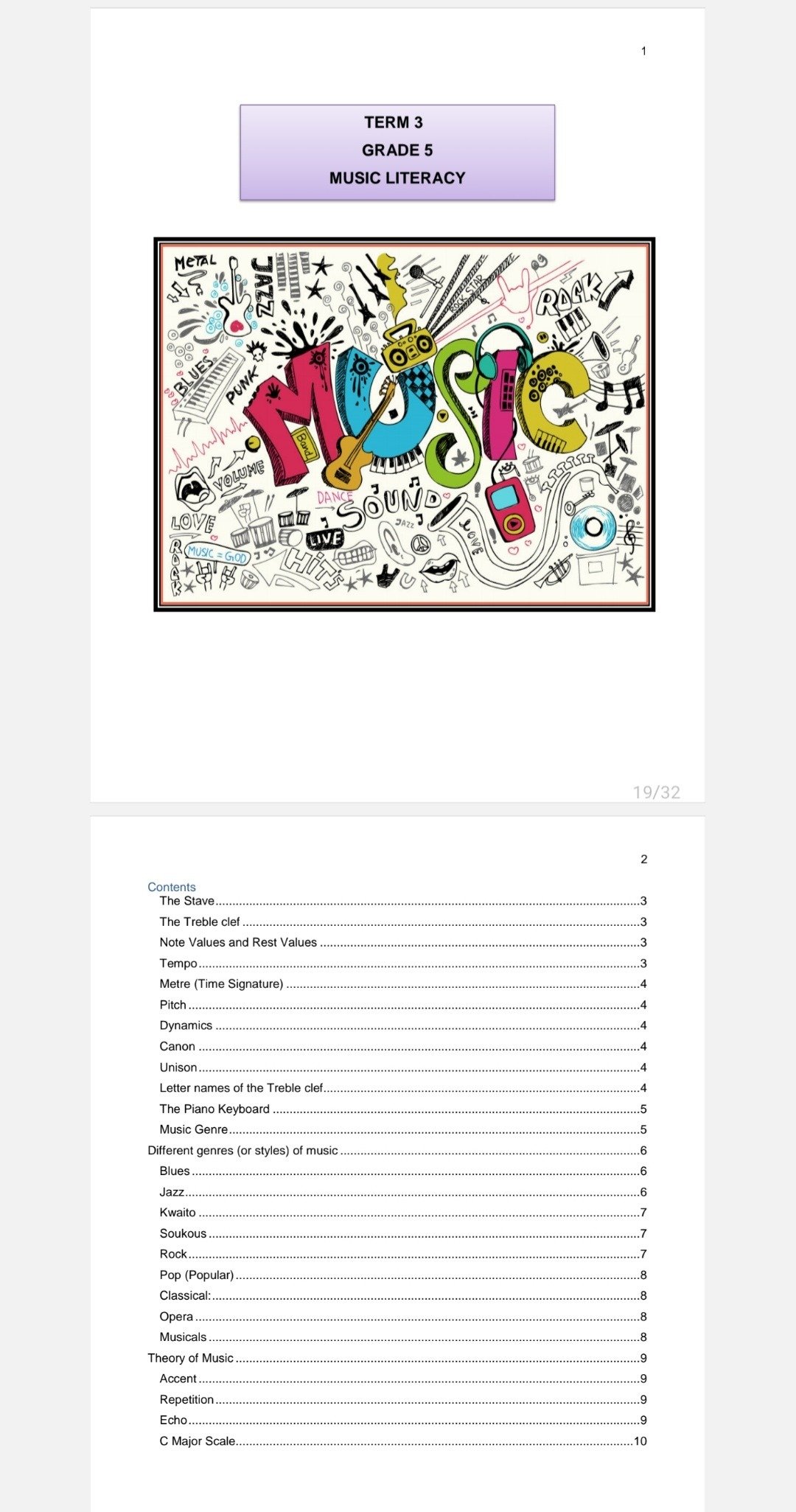Grade 5 Music Literacy Summary - Image 5