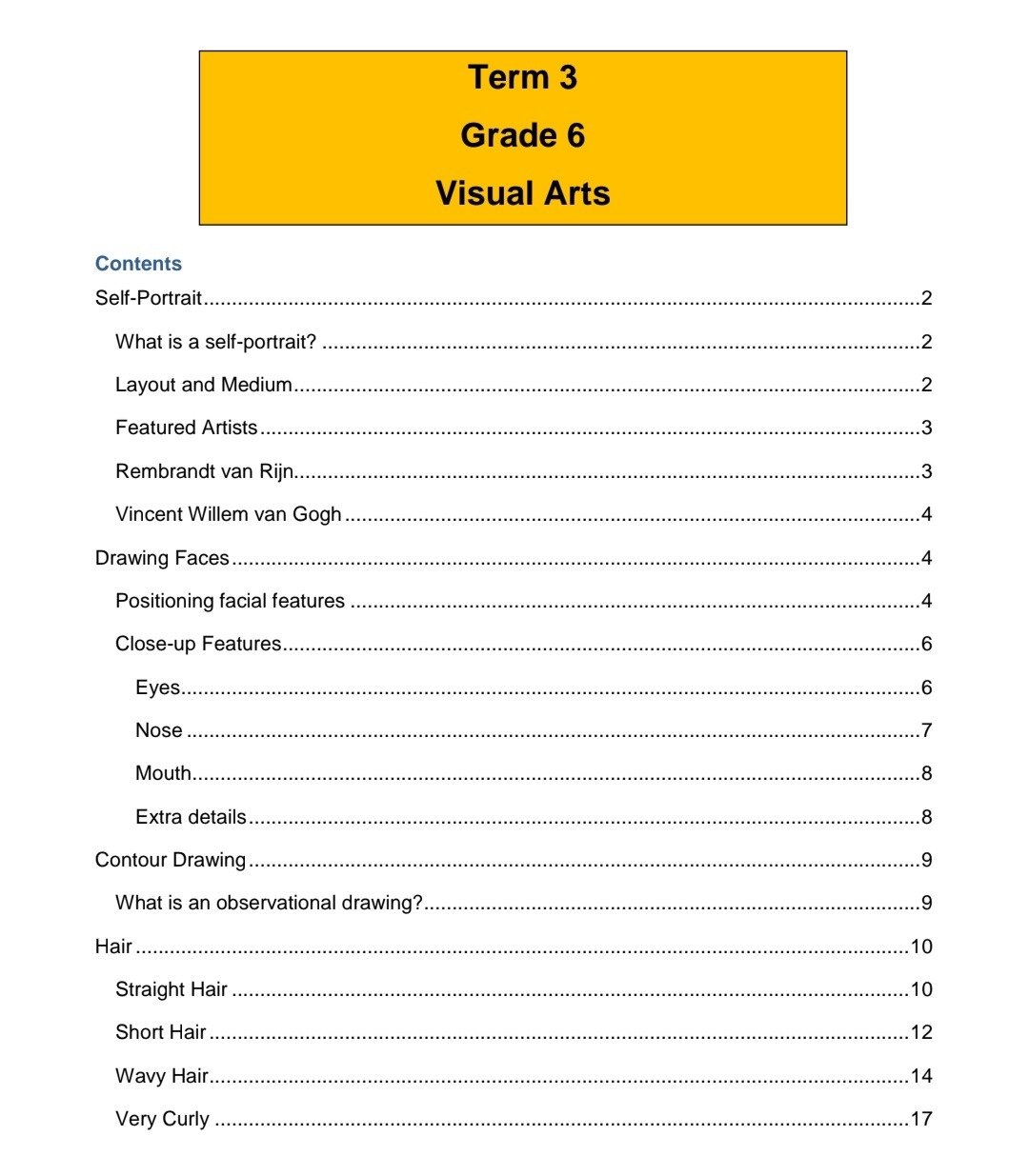 Grade 6 Visual Arts Summary (Term 1 - 4) - Image 6
