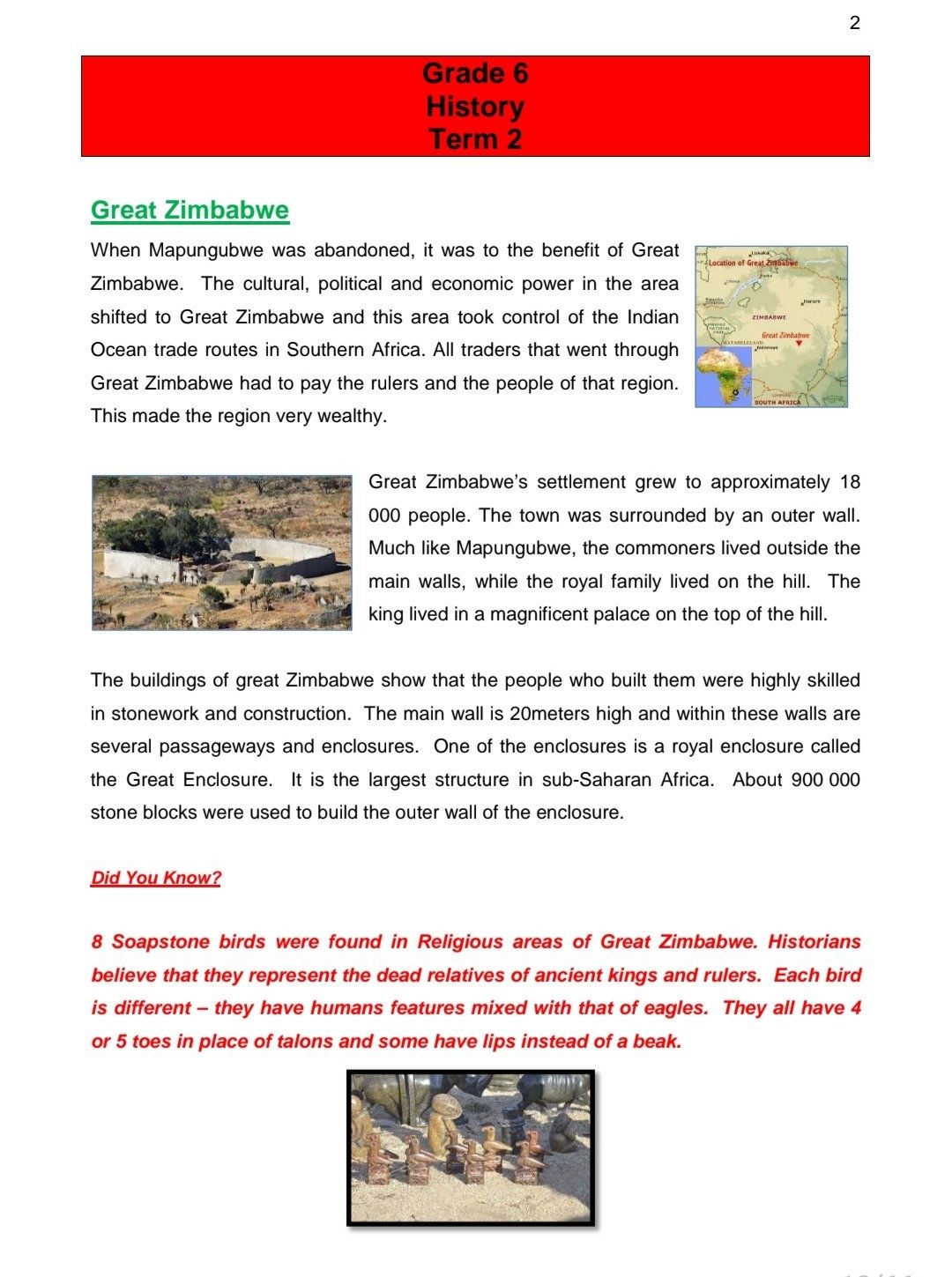 Grade 6 History Summary (Term 1 - 4) - Image 3
