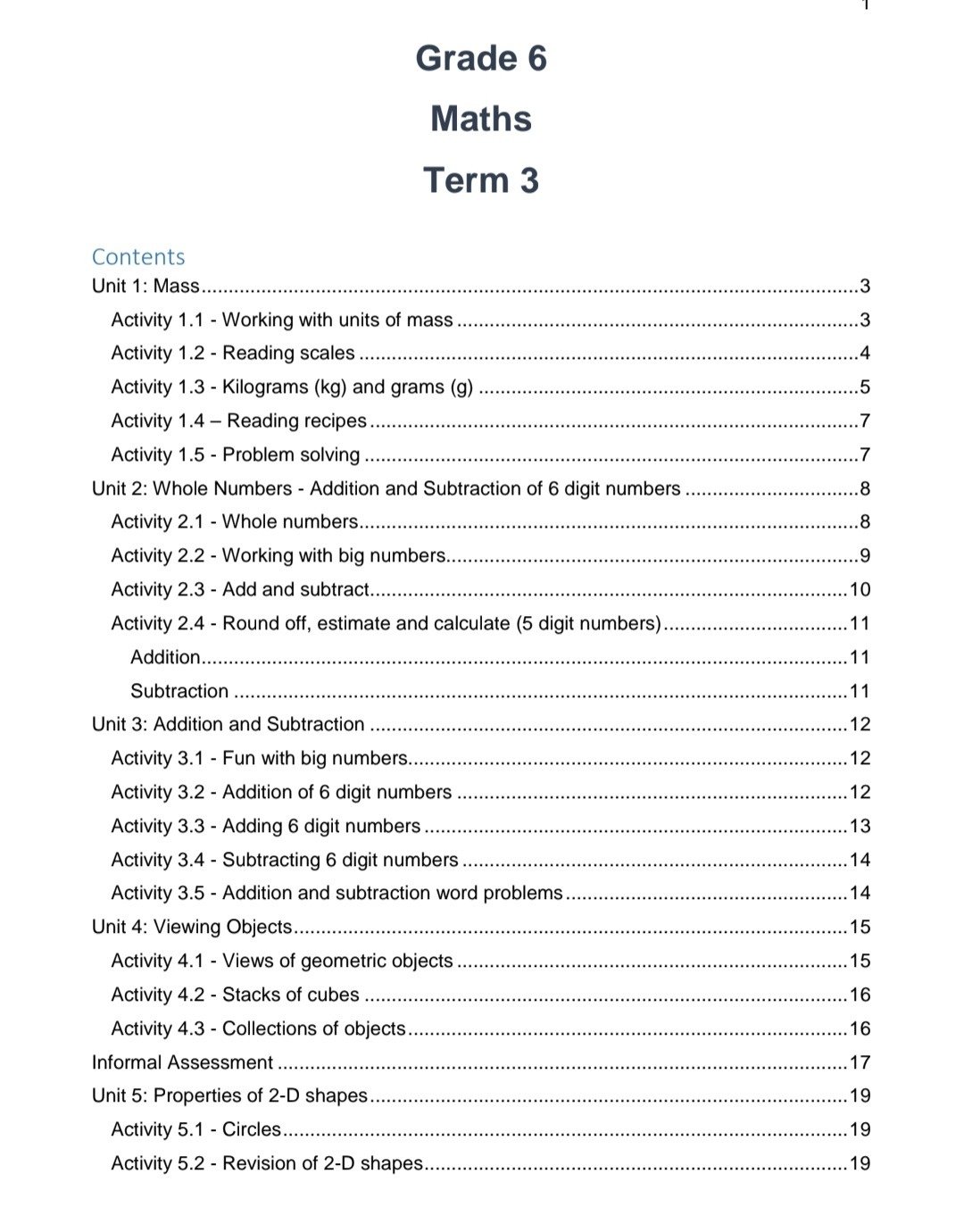 Grade 6 Mathematics Workbook (Term 1 - 4) - Image 7