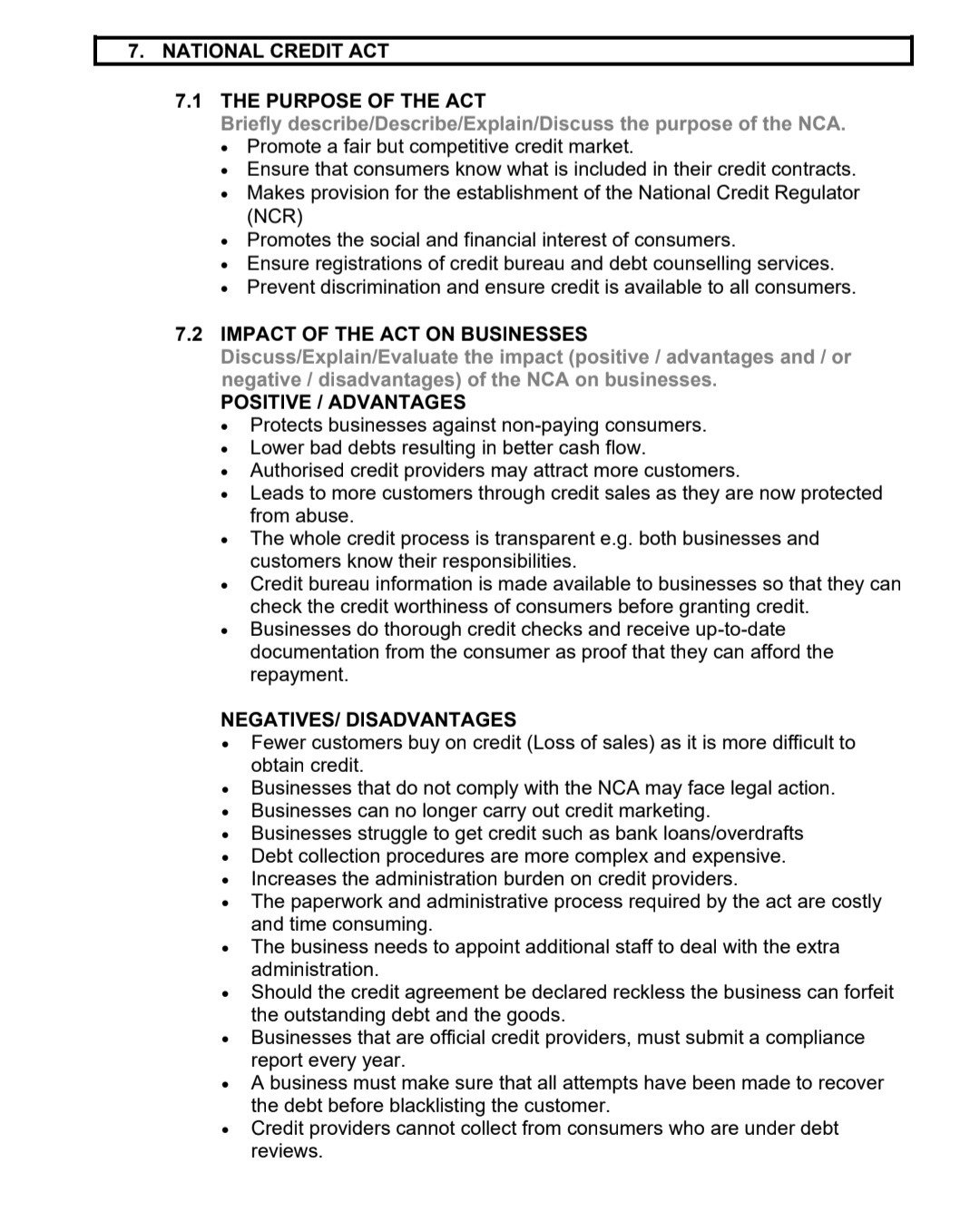 Grade 12 Business Studies Summary Pack (Business Environments & Operations) - Image 4