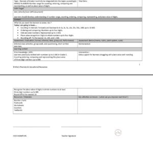 Grade 4 Mathematics lesson plans